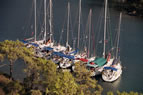 Rafted-up in an unspoilt paradise